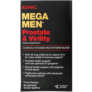 GNC, Mega Men, мультивитамины для мужской силы и здоровья простаты, 90 таблеток с замедленным высвобождением