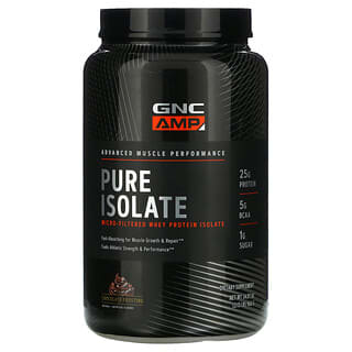 GNC, AMP, Pure Isolate, Micro-Filtered Whey Protein Isolate, Chocolate Frosting, 2.13 lb (966 g)