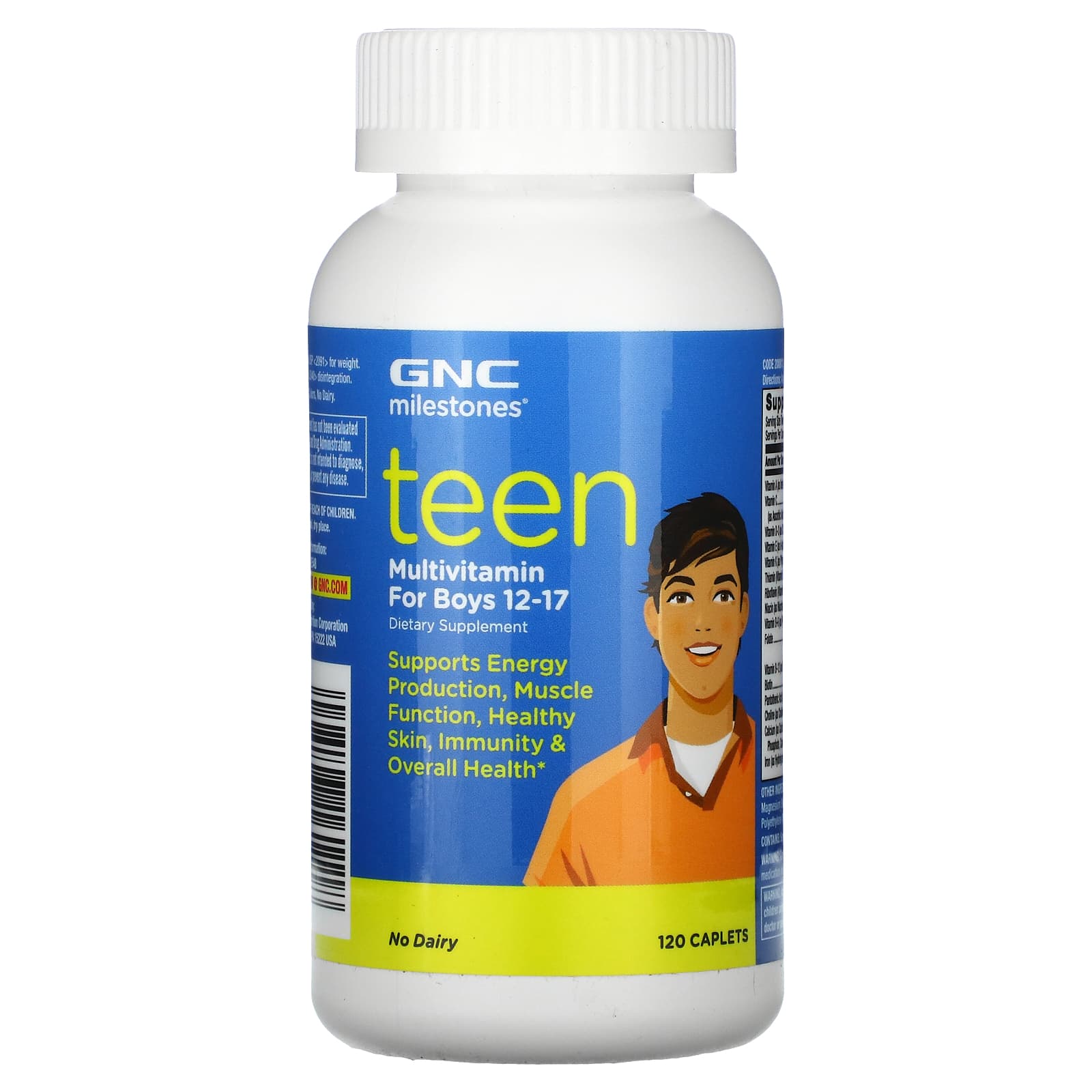 GNC, Milestones, Teen Multivitamin, For Boys 1217, 120 Caplets