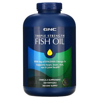 GNC, Aceite de pescado de triple concentración, 360 cápsulas blandas
