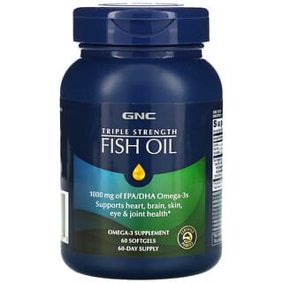 GNC, Aceite de pescado de triple concentración, 60 cápsulas blandas