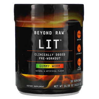 GNC, Beyond Raw, LIT, Clinically Dosed Pre-Workout, Gummy Worm, 14.56 oz (412.8 g)