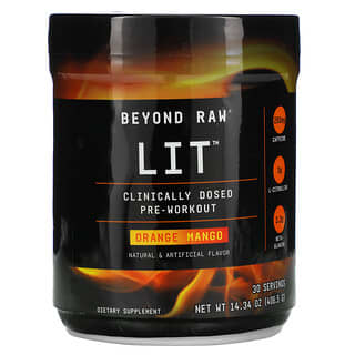 GNC, Beyond Raw, LIT, Clinically Dosed Pre-Workout, Orange Mango, 14.34 oz (406.5 g)