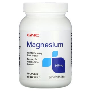 GNC, Magnesio, 500 mg, 120 cápsulas