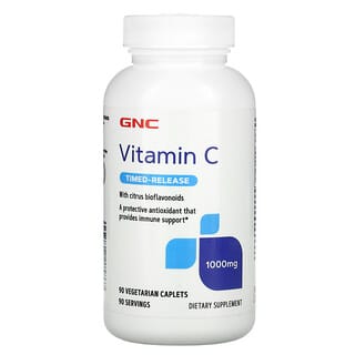 GNC, Витамин C с цитрусовыми биофлавоноидами, с замедленным высвобождением, 1000 мг, 90 вегетарианских капсул