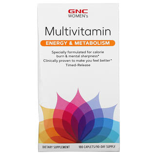GNC, Suplemento multivitamínico para mujeres, Energía y metabolismo, 180 comprimidos