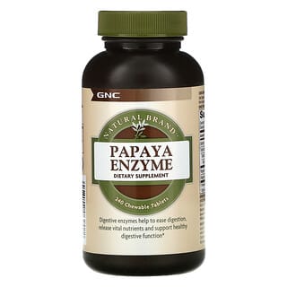 GNC, Natural Brand, Enzima de papaya, 240 comprimidos masticables