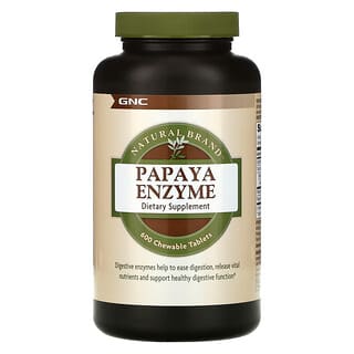 GNC, Natural Brand, Papaya Enzyme, 600 Chewable Tablets