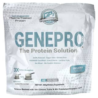 GENEPRO, The Protein Solution, Unflavored, Proteinlösung, geschmacksneutral, 495 g