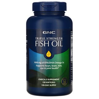 GNC Fish, Triple Strength Fish Oil, 1,000 mg, 120 Softgels