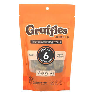Green Gruff, Gruffies Joint & Hip, Bocadillos de mantequilla de maní para perros, 170 g (6 oz)