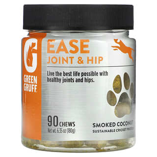 Green Gruff, Ease Articulations et hanches, Noix de coco fumée, 90 gommes à mâcher, 180 g
