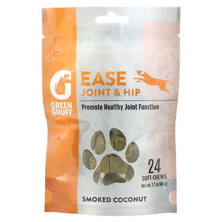 Green Gruff, Ease Joint & Hip, Smoked Coconut, 24 Soft Chews, 1.7 oz (48 g)