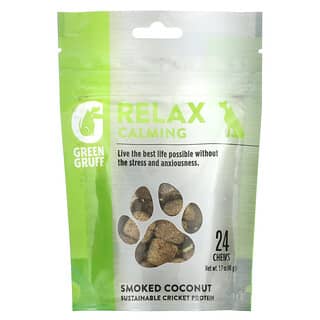 Green Gruff, Relax, Calmante, Noix de coco fumée, 24 bouchées à mâcher, 48 g