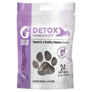 Green Gruff, Detox Immunity, Foie de poulet, 24 friandises, 48 g
