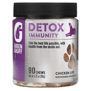 Green Gruff, Detox Immunity, Hígado de pollo`` 90 masticables, 180 g (6,35)
