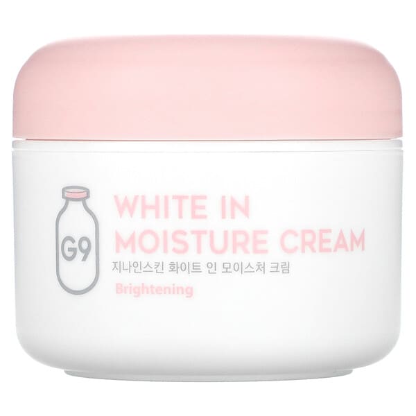 G9skin, 화이트 인 모이스처 크림, 브라이트닝, 100g