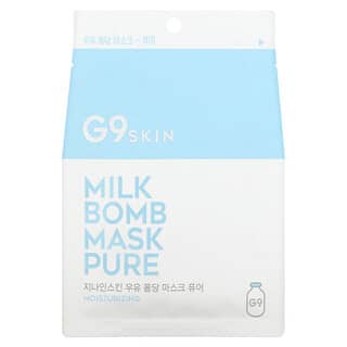 G9skin, Mascarilla de belleza Pure Milk Bomb, 5 mascarillas de 21 ml cada una