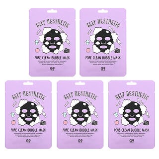 G9skin, Self-Aesthetic, Pore Clean Bubble Beauty Mask, 5 feuilles, 23 ml chacune