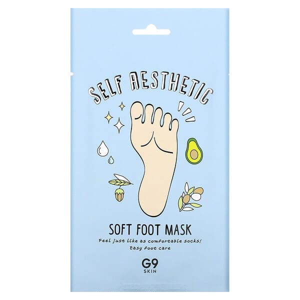 G9skin, Self Aesthetic, Soft Foot Mask, 5 Masks, 0.40 fl oz (12 ml)