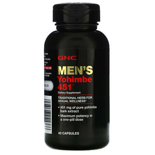 GNC Men's, Men's Yohimbe 451, 451 mg, 60 Capsules