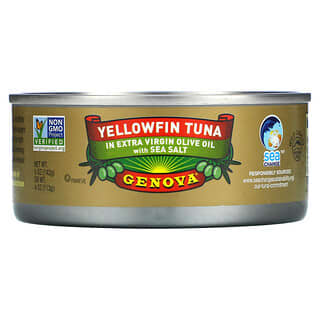 Genova, Yellowfin Tuna In Extra Virgin Olive Oil with Sea Salt, Gelbflossen-Thunfisch in nativem Olivenöl extra mit Meersalz, 142 g (5 oz.)
