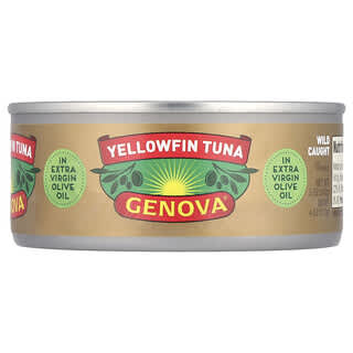 Genova, Yellowfin Thuna In Extra Virgin Olive Oil, Gelbflossen-Thunfisch in nativem Olivenöl extra, 142 g (5 oz.)