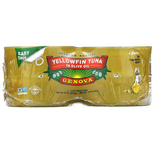 Genova, Yellowfin Tuna In Olive Oil, 4 Pack, 5 oz (142 g) Each