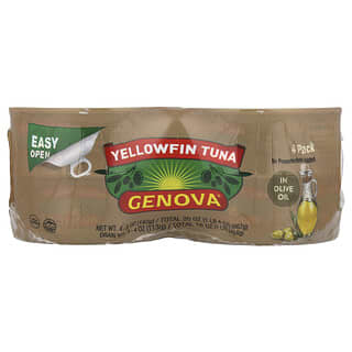 Genova, Yellowfin Tuna In Olive Oil, 4 Pack, 5 oz (142 g) Each