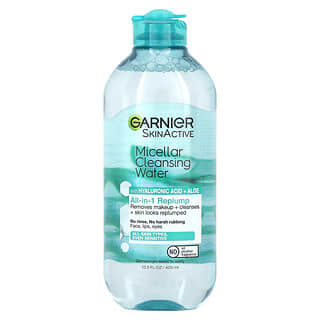 Garnier, SkinActive（スキンアクティブ）、ヒアルロン酸＋アロエ配合ミセラークレンジングウォーター、400ml（13.5液量オンス）