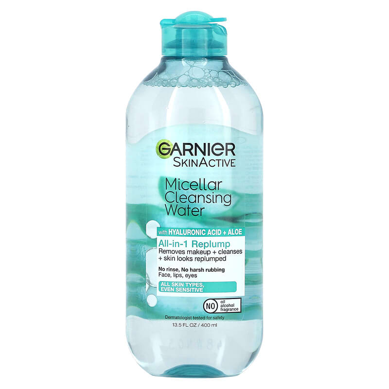 Garnier - Eau nettoyant micellaire à l'aloe vera et à l'acide hyaluronique  pour peaux déshydratées - 400 ml