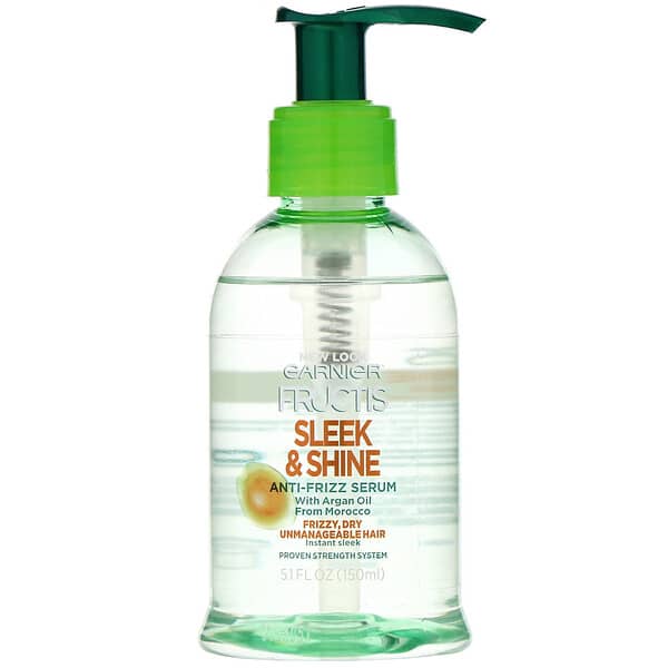 Garnier‏, Fructis‏, Sleek & Shine, סרום למניעת קרזול, 150 מ"ל (5.1 אונקיות)