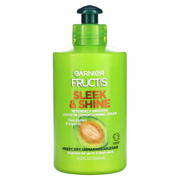 Garnier, フラクティス スリーク&シャイン インテンスリースムースリーブインコンディショニングクリーム 300 ml(10.2 fl oz)