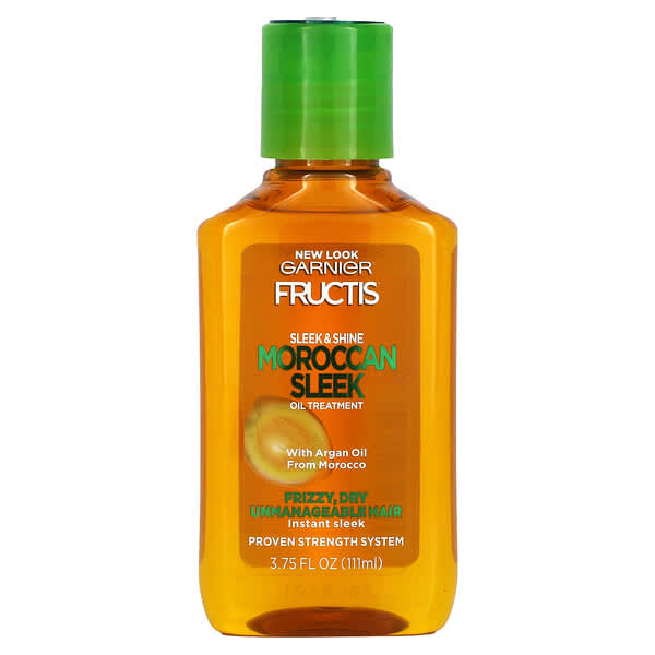 Garnier, フラクティス(Fructis)、スリーク&シャイン、モロッカン・スリークオイルトリートメント、3.75液量オンス(111 ml)