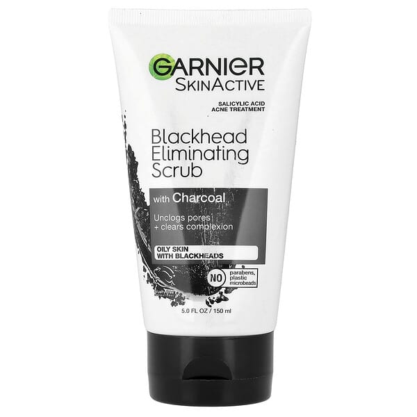 Garnier, 스킨액티브, 숯 함유 블랙헤드 제거 스크럽, 150ml(5fl oz)