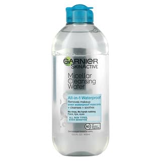 Garnier, SkinActive, мицеллярная очищающая вода, средство для снятия макияжа (в том числе водостойкой туши) «все в 1», для всех типов кожи, 400 мл