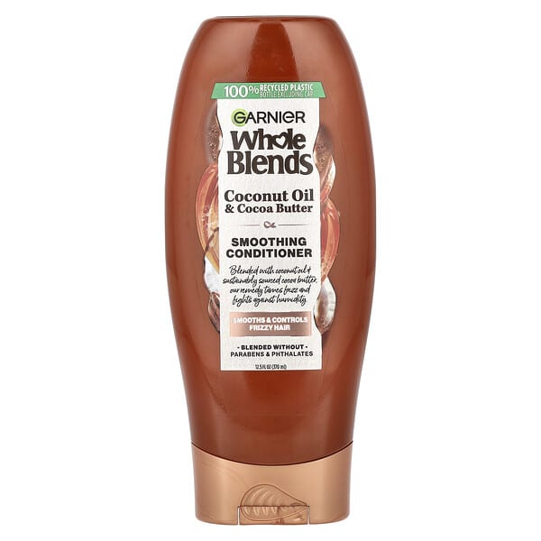Garnier, 홀 블렌드, 스무딩 컨디셔너, 코코넛오일 및 코코아버터, 370ml(12.5fl oz)