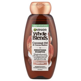 Garnier, Whole Blends, Pürüzsüzleştirici Şampuan, Hindistan Cevizi Yağı ve Kakao Yağı, 12,5 fl oz (370 ml)