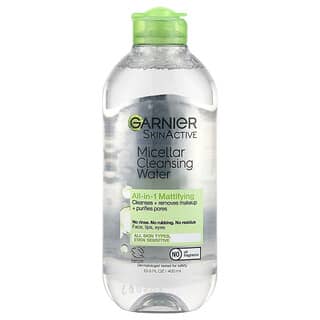 Garnier, SkinActive, Agua micelar de limpieza, Matificante todo en 1, 400 ml (13,5 oz)