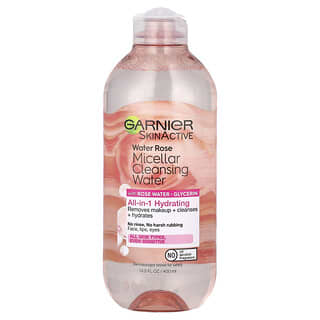 Garnier, SkinActive, Eau micellaire nettoyante à la rose avec eau de rose et glycérol, 400 ml