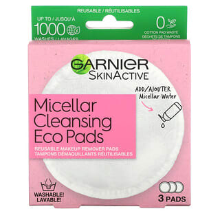 Garnier, SkinActive, Micellar Cleansing Eco Pads, 3 Pack