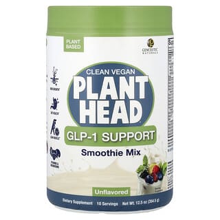 جينسوتيك ناتورالز‏, Clean Vegan Plant Head® ، دعم GLP-1 ، مزيج عصري ، خالٍ من النكهات ، 12.5 أونصة (354.5 جم)