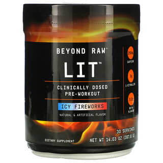 GNC, Beyond Raw, LIT, Clinically Dosed Pre-Workout, Icy Fireworks, 14.03 oz (397.8 g)