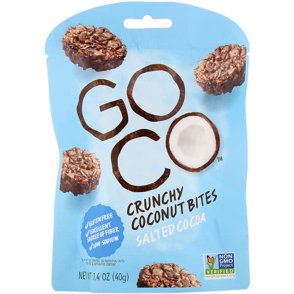 GoCo, Crunchy Coconut Bites, Salted Cocoa, 1.4 oz (40 g) (Discontinued Item) 