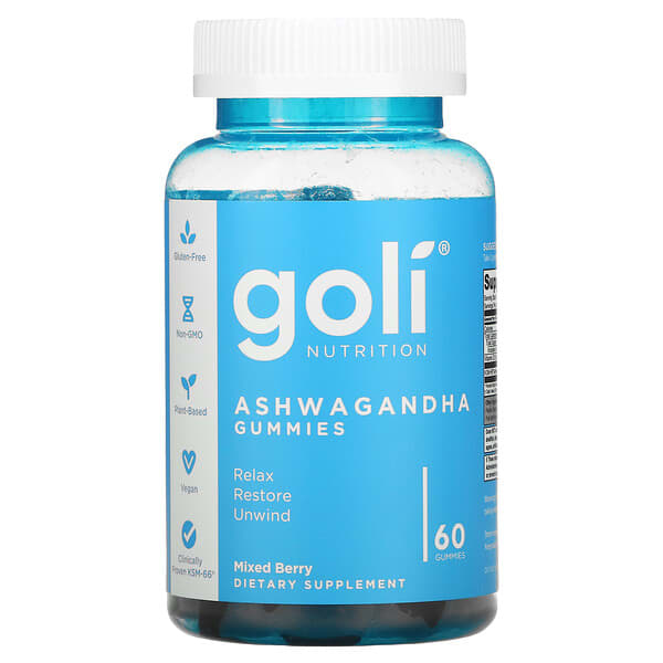 Goli Nutrition, アシュワガンダグミ、ミックスベリー、グミ60粒