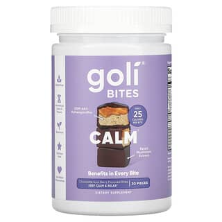 Goli Nutrition, Calm Bites, Chocolate com Açaí, 30 Unidades