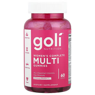 Goli Nutrition, Gommes multivitamines complètes pour femmes, 60 gommes