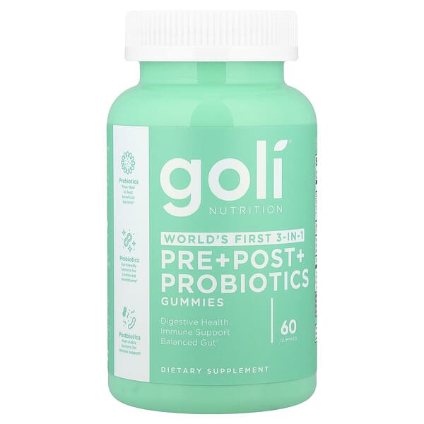 Goli Nutrition, 益生元 + 益生素 + 益生菌軟糖，60 粒