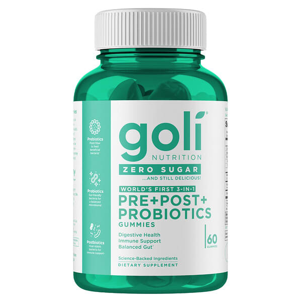 Goli Nutrition, 益生元 + 益生素 + 益生菌軟糖，無糖，60 粒