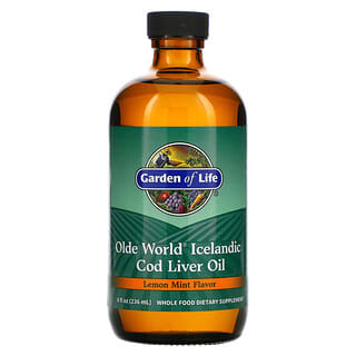 Garden of Life, Óleo de Fígado de Bacalhau Islandês da Olde World, Hortelã e Limão, 236 ml (8 fl oz)